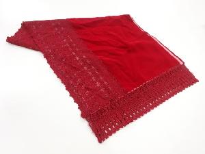 リサイクル　ビロードレース花模様ショール